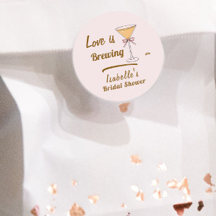 Espresso Martini Kaffee Modernes Brautparty Runder Aufkleber