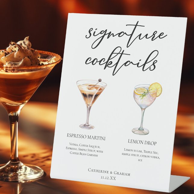 Espresso Martini Lemon Drop Cocktails Hochzeitsmen Sockelschild (Von Creator hochgeladen)