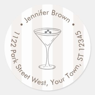 Espresso Martini Liebe Braut Rücksendeadresse Runder Aufkleber