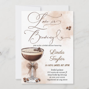 Espresso-Martini Love Is Brewing Brautparty Einladung