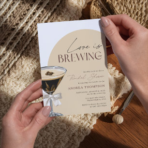 Espresso Martini Love is Brewing Brautparty Einladung