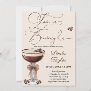 Espresso-Martini Love Is Brewing Brautparty Einladung
