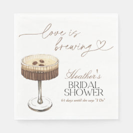Espresso Martini Love Is Brewing Bridal Shower  Serviette