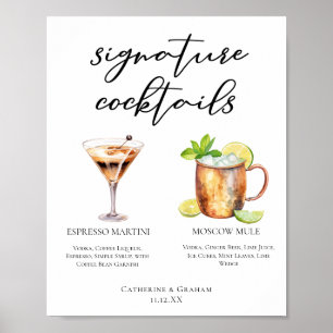 Espresso Martini Moskauer Mule Cocktail Hochzeitsm Poster