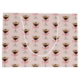 Espresso Martini Muster Rosa Große Geschenktüte
