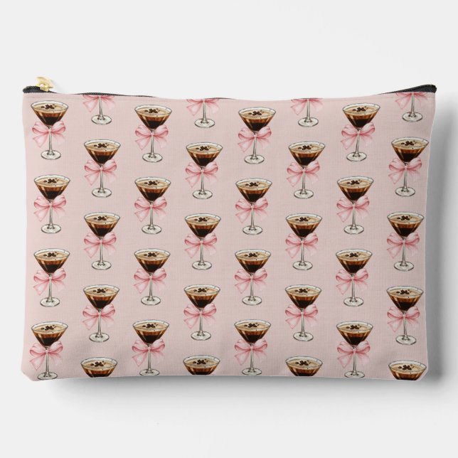 Espresso Martini Muster Rosa Zubehörtasche (Vorderseite)