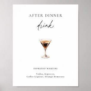 Espresso Martini nach dem Abendessen trinken Poster