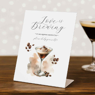 Espresso Martini Party Tabletop Zeichen Sockelschild