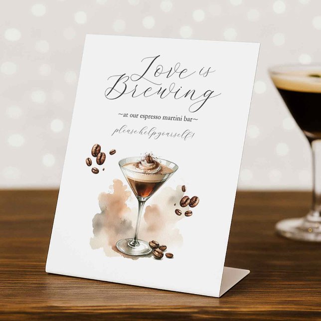 Espresso Martini Party Tabletop Zeichen Sockelschild (Espresso martini table top sign for bar bachelorette party theme)