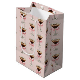 Espresso Martini Pattern Pink Mittlere Geschenktüte
