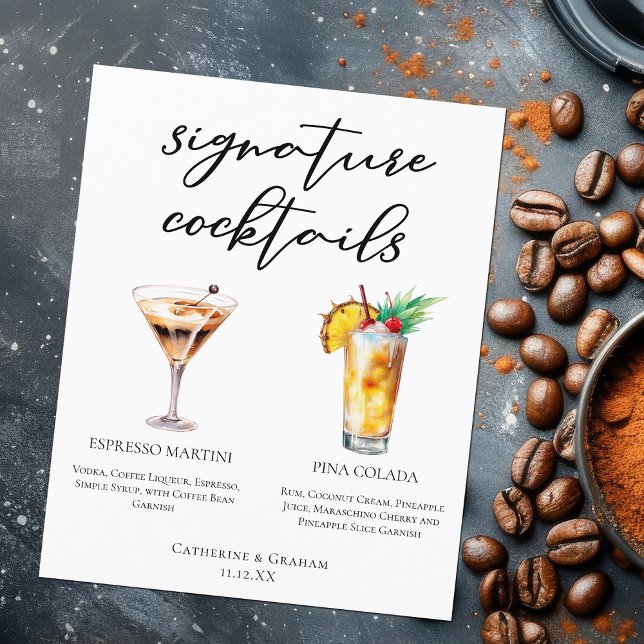 Espresso Martini Pina Colada Cocktails Menü (Von Creator hochgeladen)
