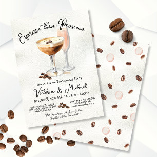 Espresso Martini Prosecco Engagement Party Einladung