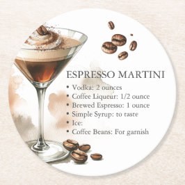 Espresso Martini Rezept Runder Pappuntersetzer