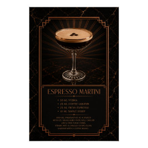 Espresso Martini Rezeptposter   Bar Art Poster