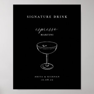 Espresso Martini Signature Drink Hochzeitsbar Poster