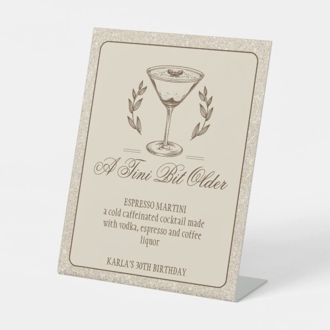 Espresso Martini Signature Drink Sockelschild (Vorderseite)