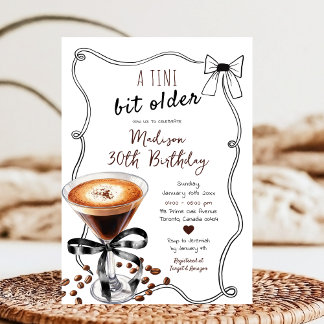 Espresso Martini Tini Bit Ältere Erwachsene Geburt Einladung