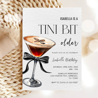 Espresso Martini Tini Bit Ältere Geburtstagsparty Einladung