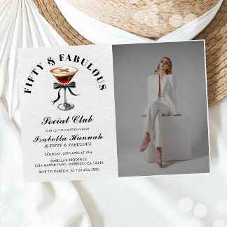Espresso Martini Tini Bit Older 50thBirthday Photo Einladung