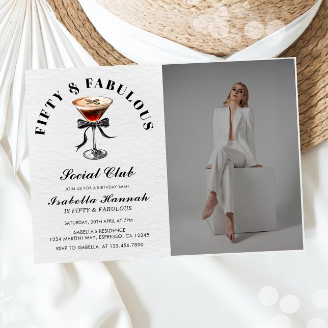 Espresso Martini Tini Bit Older 50thBirthday Photo Einladung (Von Creator hochgeladen)