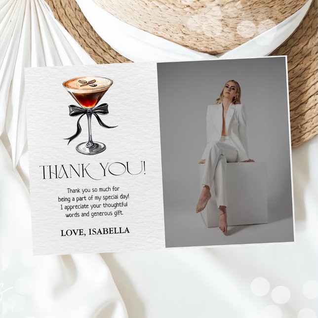 Espresso Martini Tini Bit Older Birthday Photo Dankeskarte (Von Creator hochgeladen)