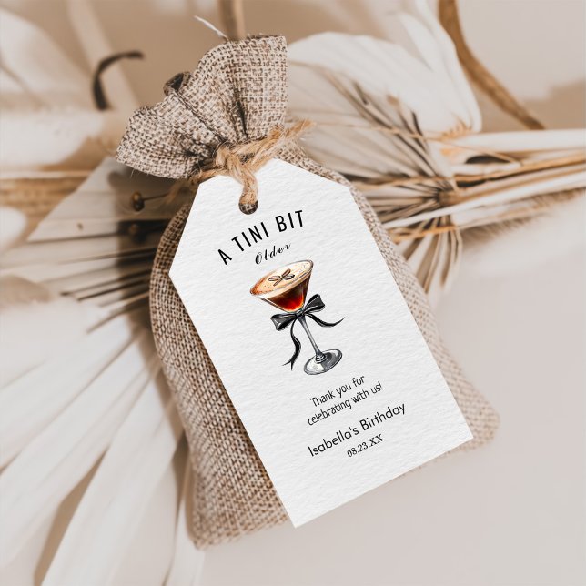 Espresso Martini Tini Bit Older Birthday Thanks Geschenkanhänger (Von Creator hochgeladen)