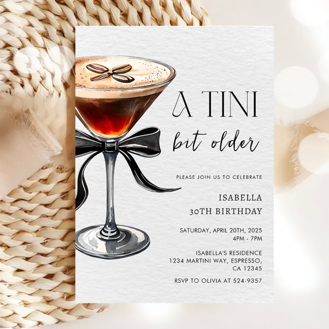 Espresso Martini Tini ein bisschen älter Geburtsta Einladung (Von Creator hochgeladen)