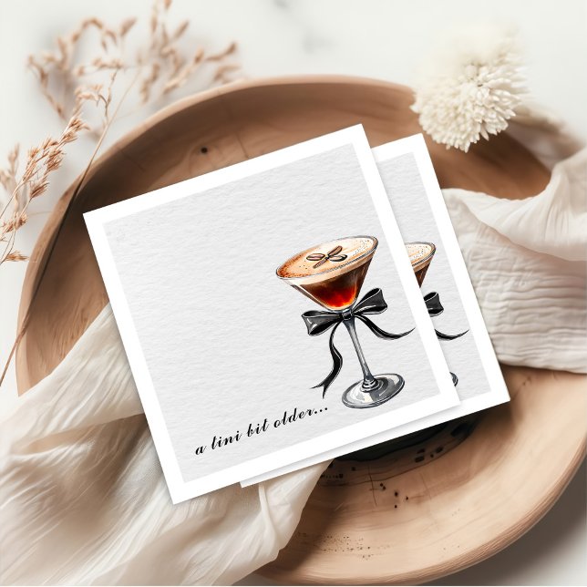 Espresso Martini Tini ein bisschen ältere Geburtst Serviette (Von Creator hochgeladen)