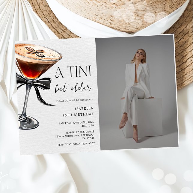 Espresso Martini Tini ein bisschen älterer Geburts Einladung (Von Creator hochgeladen)
