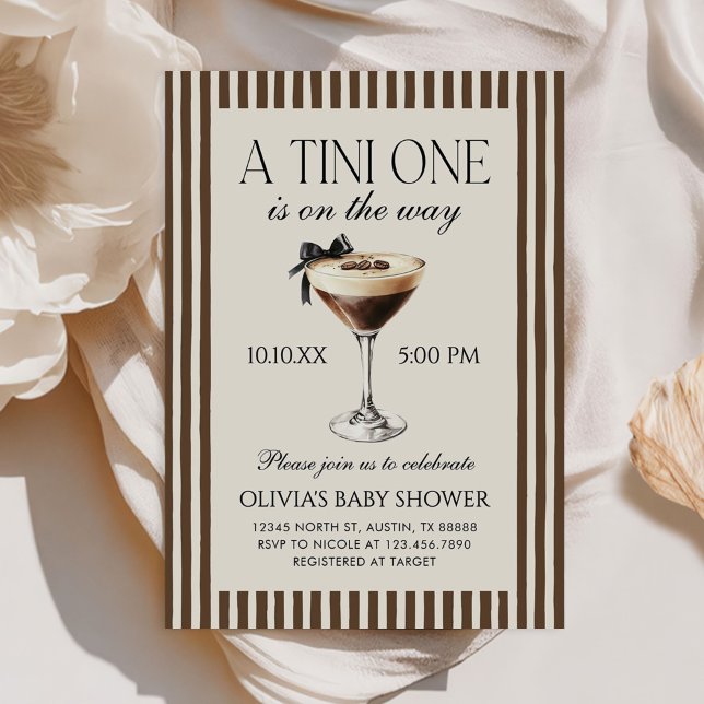Espresso Martini Tini One Baby Shower Einladung (Von Creator hochgeladen)