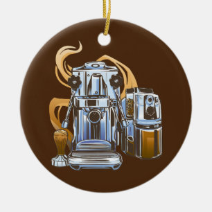 Espresso Maschine Kaffeekaffee Mitarbeiter für Kaf Keramik Ornament