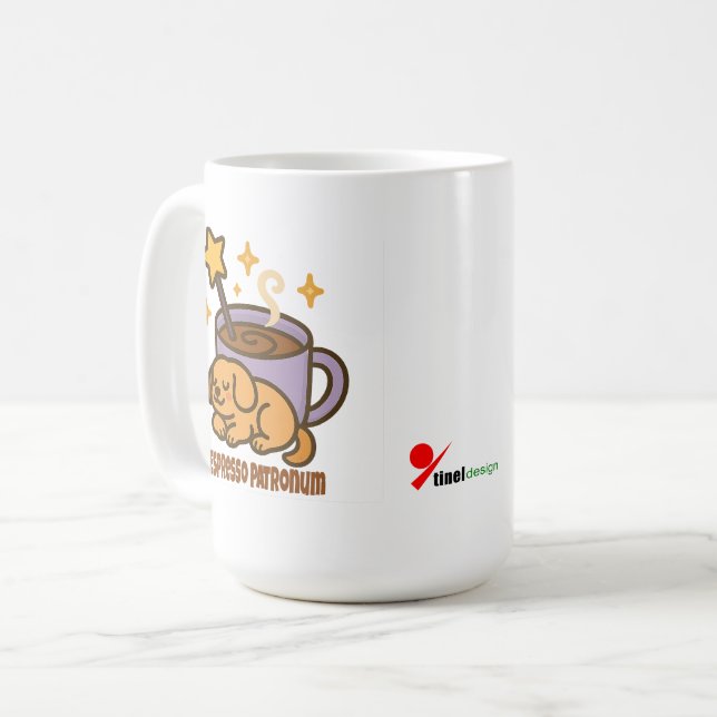 Espresso Patronum - Magischer Kaffee Energie Kaffeetasse (Vorderseite Links)