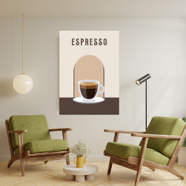 Espresso Retro Kaffee Wohngestaltung Poster Printw