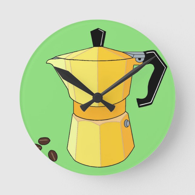 Espresso Runde Wanduhr (Vorderseite)