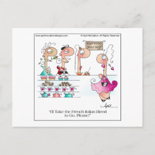 ESPRESSO SELBST! Cartoon Postkarte