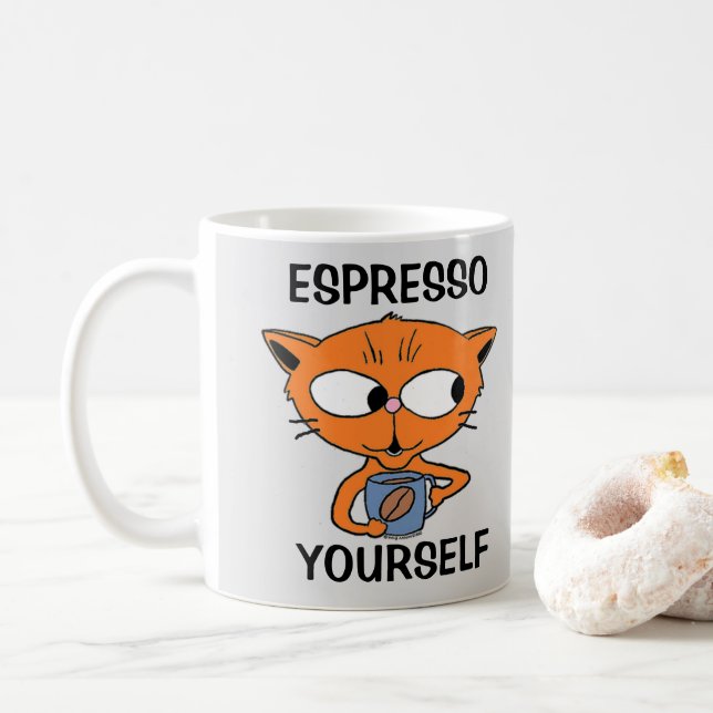 ESPRESSO SELBST Kaffeepause humorvoll Kaffeetasse (Mit Donut)