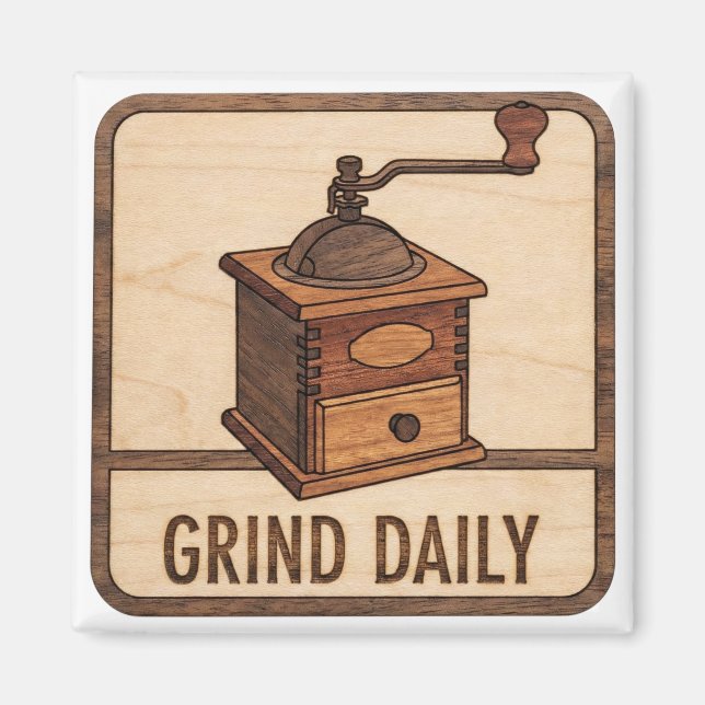 Espresso Shot Wooden Sign Magnet (Vorne)