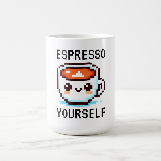 Espresso Sie selbst - Funny Pixel Art Coffee Desig Kaffeetasse (Mittel)