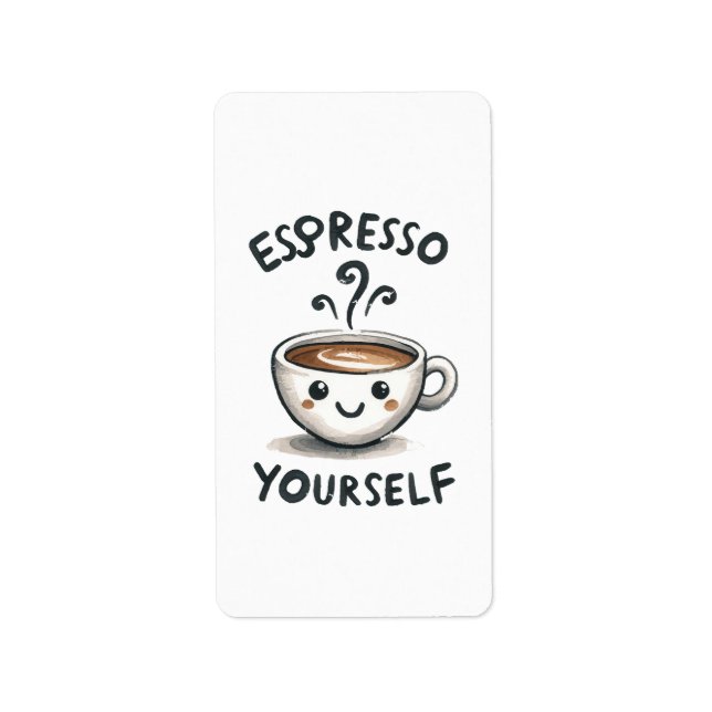 Espresso Sie selbst Kaffee Adressaufkleber (Vorne)