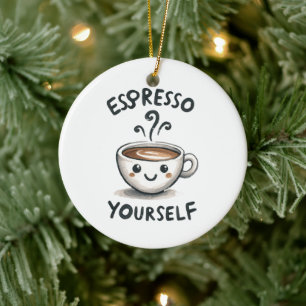 Espresso Sie selbst Kaffee Keramik Ornament