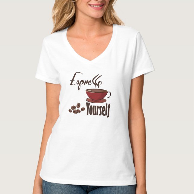Espresso Sie selbst Kaffee Pub Express T-Shirt (Vorderseite)