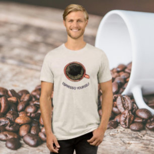 Espresso Sie selbst Top-Ansicht Tri-Blend Shirt