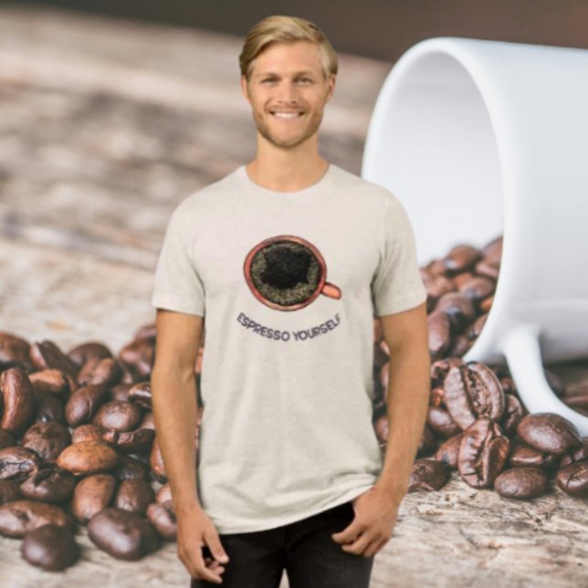 Espresso Sie selbst Top-Ansicht Tri-Blend Shirt (Von Creator hochgeladen)