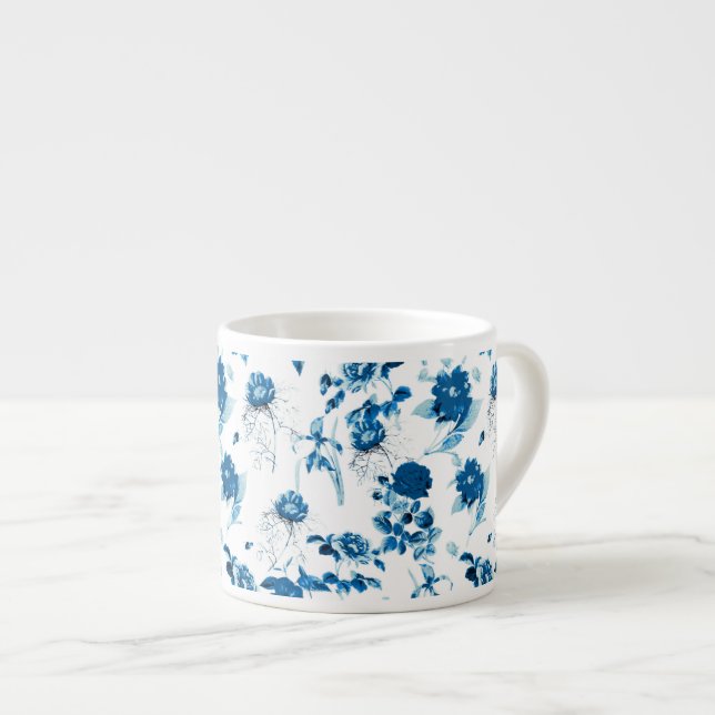Espresso Tasse-Blue Floral Espressotasse (Vorderseite Rechts)