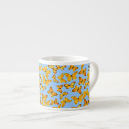 Espresso-Tasse, Goldene Schmetterlinge auf blau Espressotasse