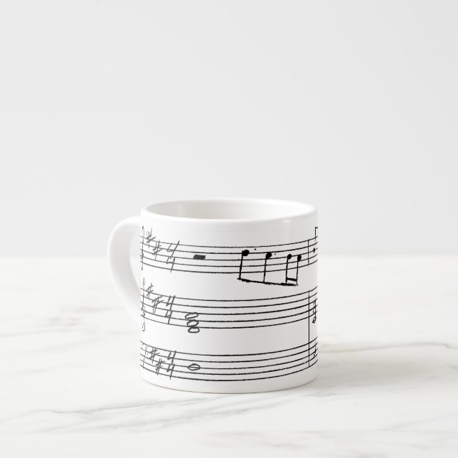 Espresso-Tasse - Hand schriftliche Musik Espressotasse (Vorderseite Links)