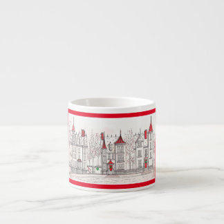 Espresso Tasse mit Viktorianischem Weihnachtsdorf