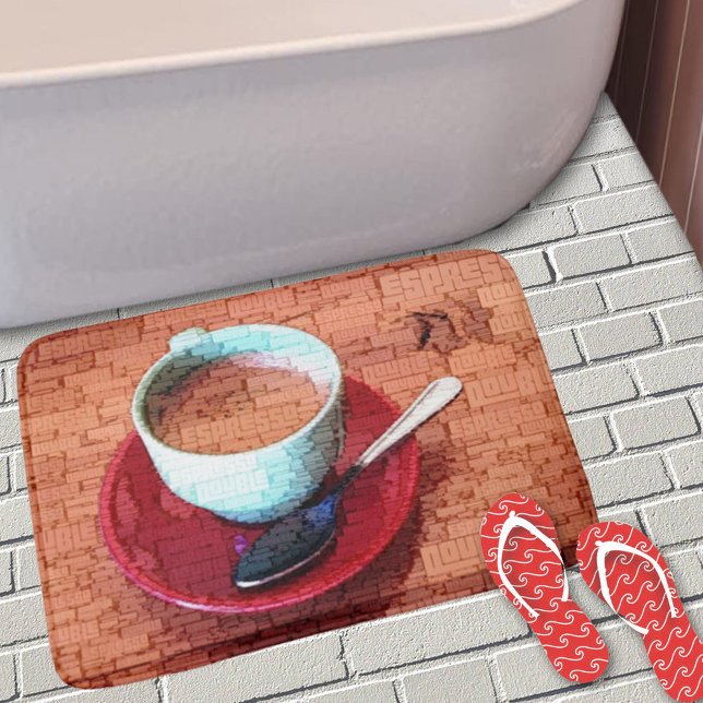 Espresso-Tasse und Löffel Wortwolke Badematte (Von Creator hochgeladen)
