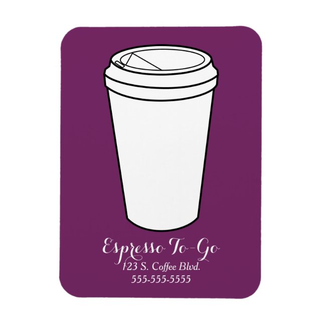 Espresso to go Business plum Magnet (Vertikal)