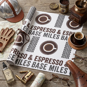 Espresso und Base Miles Radfahren Kaffeeliebhaber Geschenkpapier